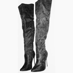 Thigh high Grey boots